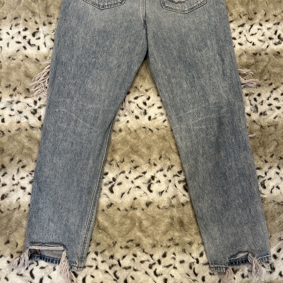 American Eagle blue distressed mom jeans Size 6 Grunge Retro Y2K - Picture 8 of 9